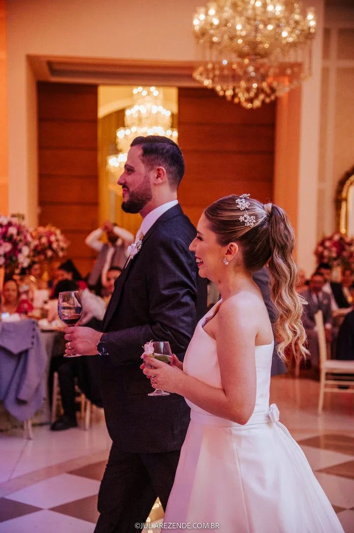 Salão decorado para recepção de casamento no Tulipas Buffet em São Paulo