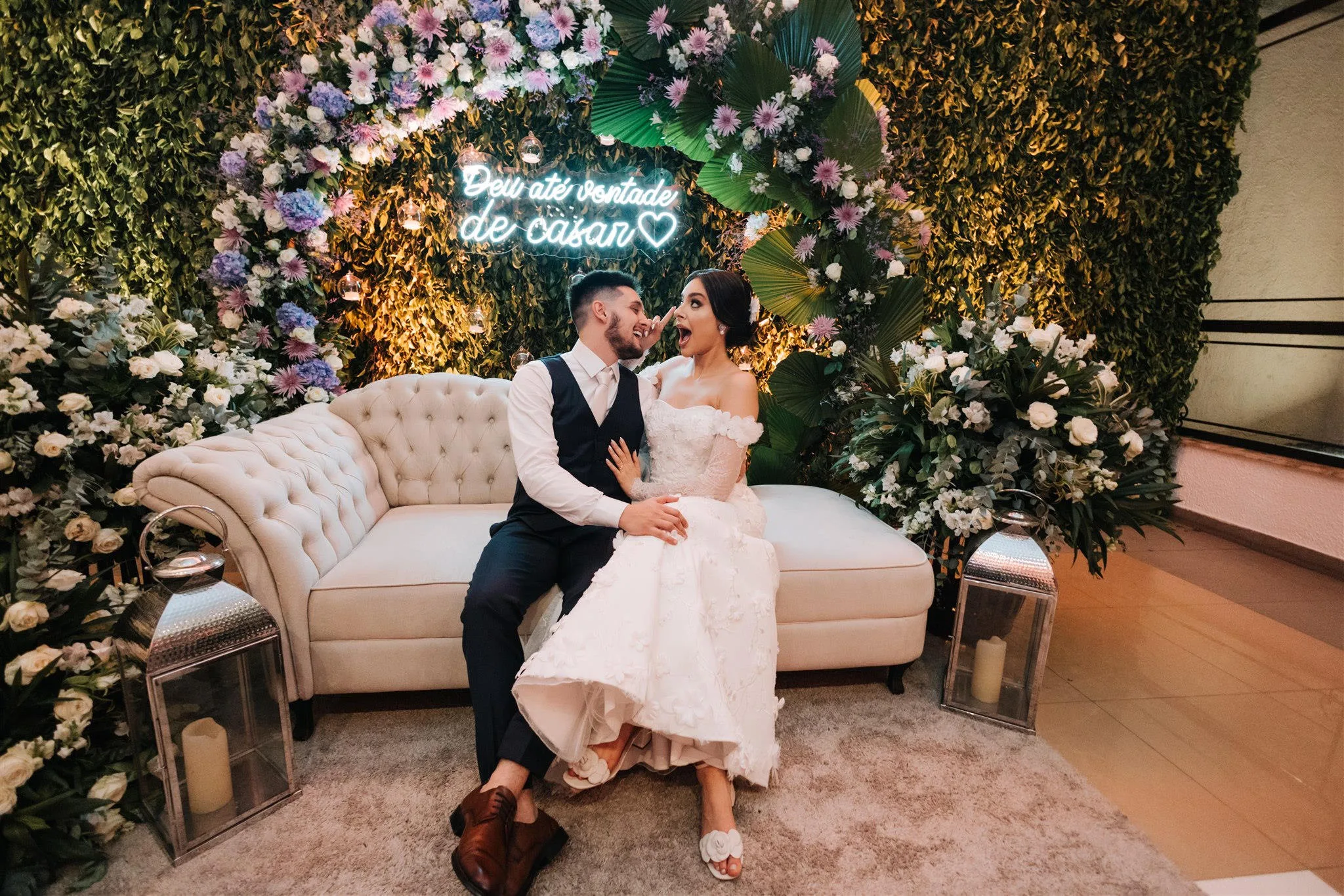 Recepção de casamento com decoração personalizada no Tulipas Buffet na Mooca